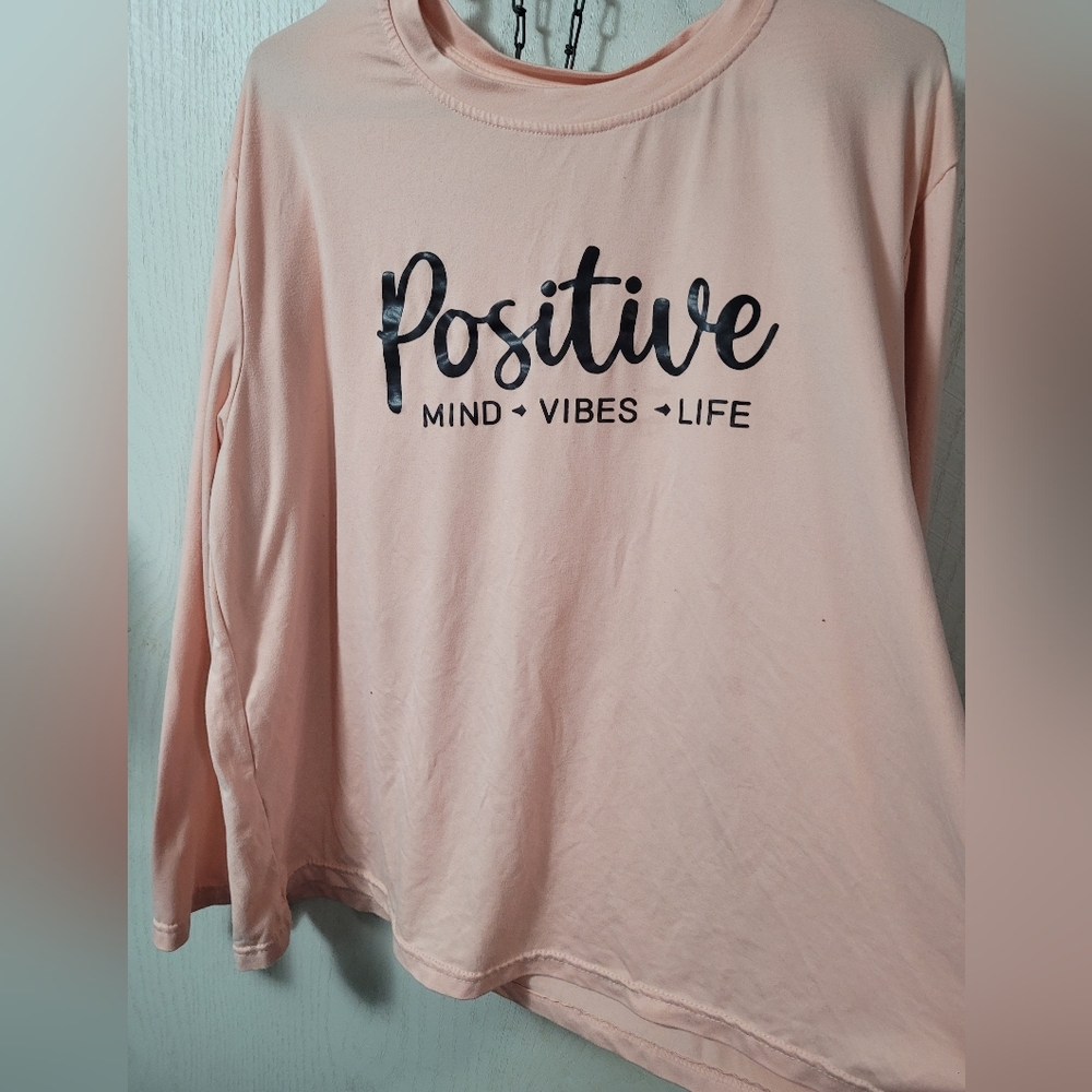 Positive Mind Vibes Life Women's Pink Top